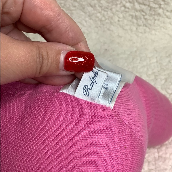 Ralph Lauren Polo 10 inch Plush Pink Bear Stuffed Animal w/Green Bow Toy - Picture 6 of 9